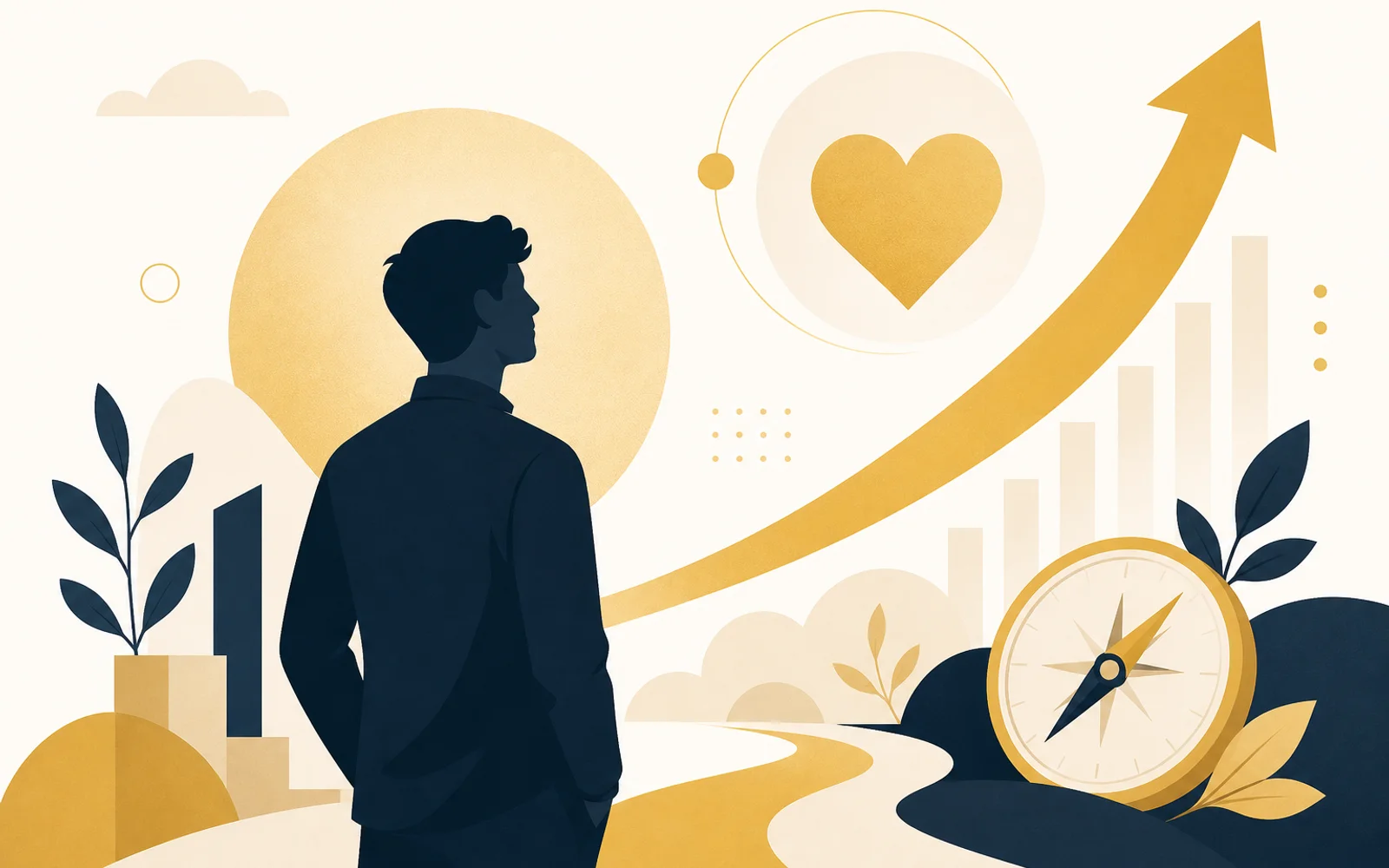 Illustration representing purposeful brand building and entrepreneurship