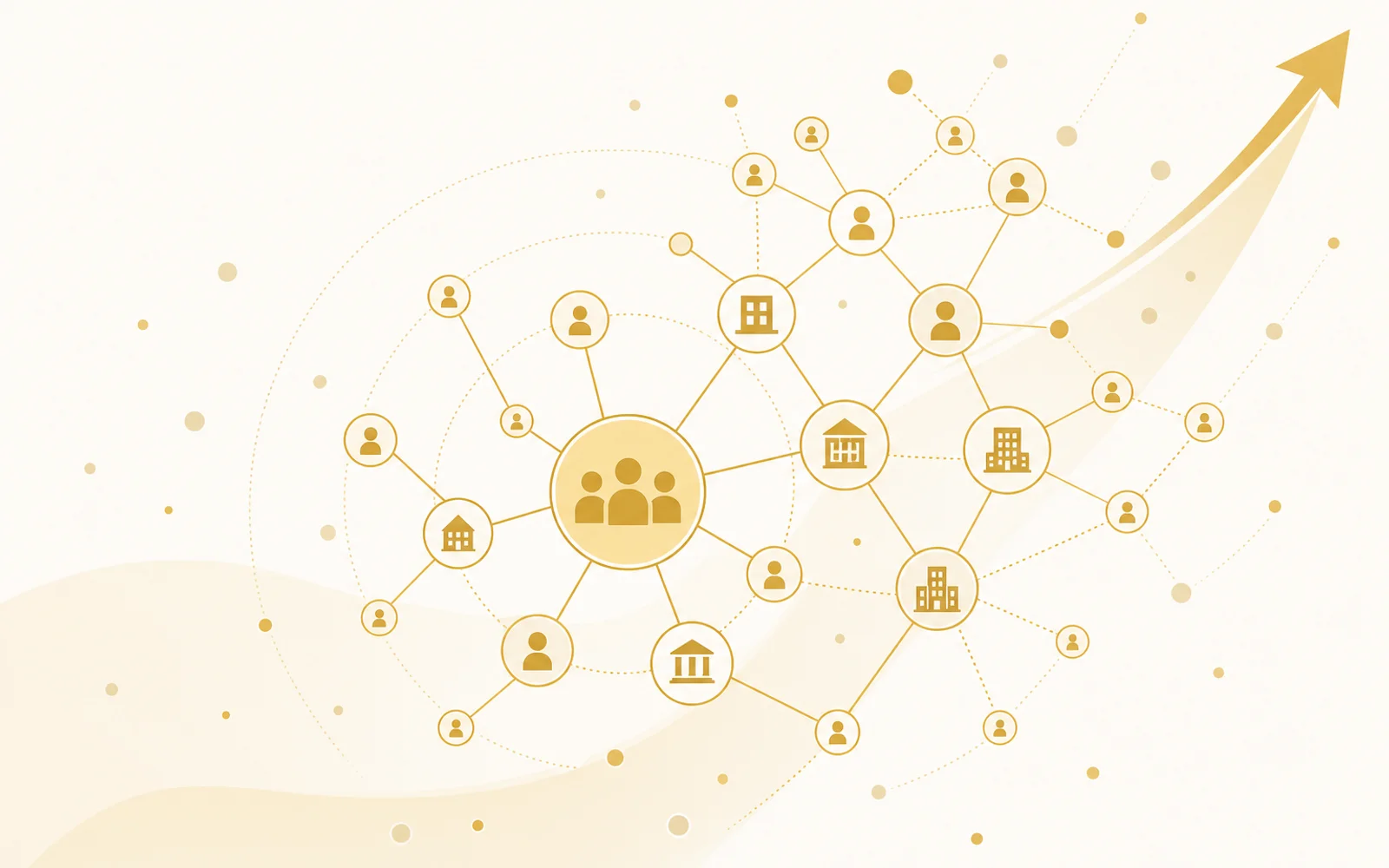 Illustration of partnerships and collaborations scaling across organisations
