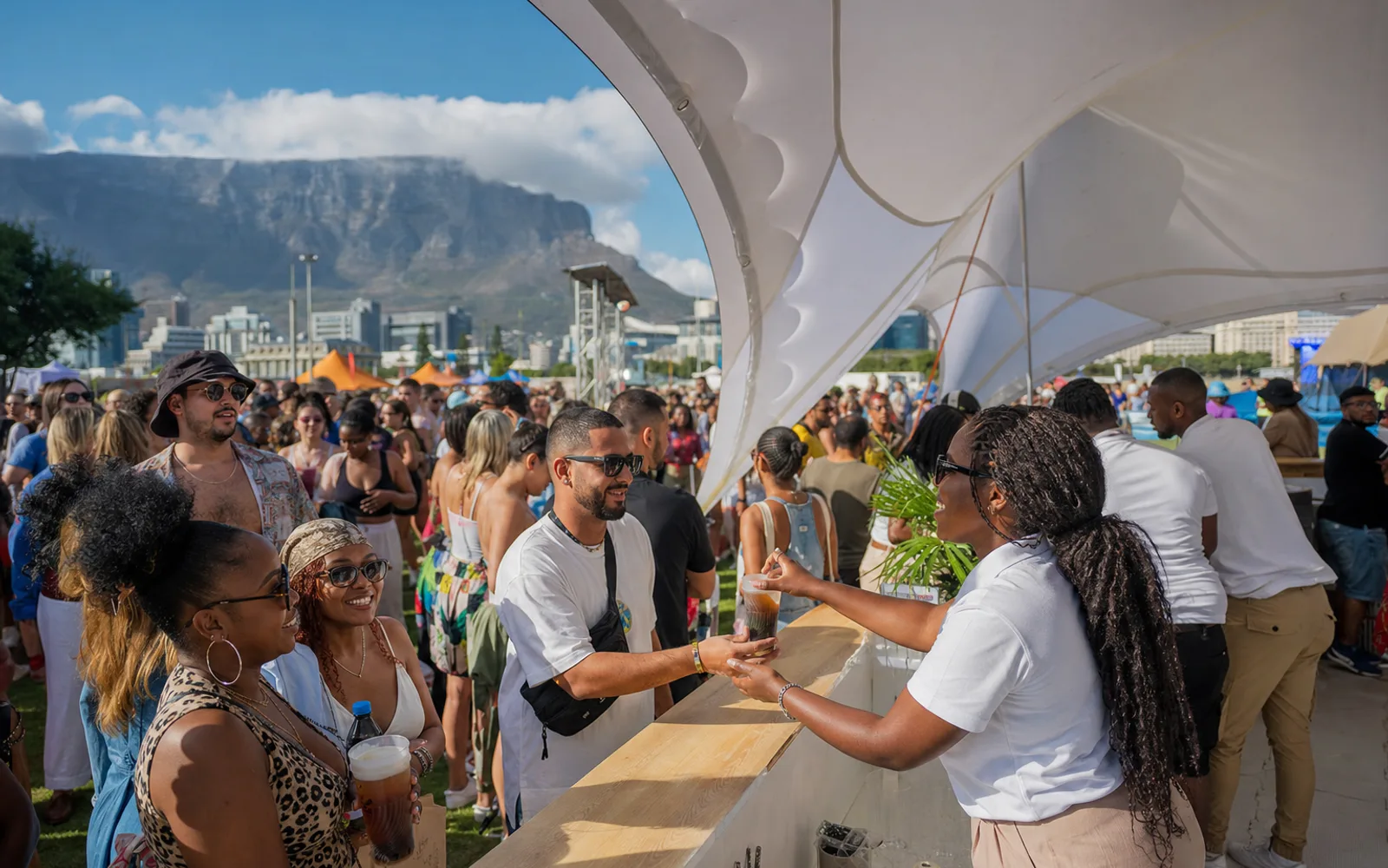Brand hosts engaging festival-goers at an outdoor activation in Cape Town